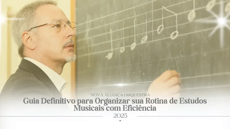 Professor de música escrevendo notas em um pentagrama na lousa
